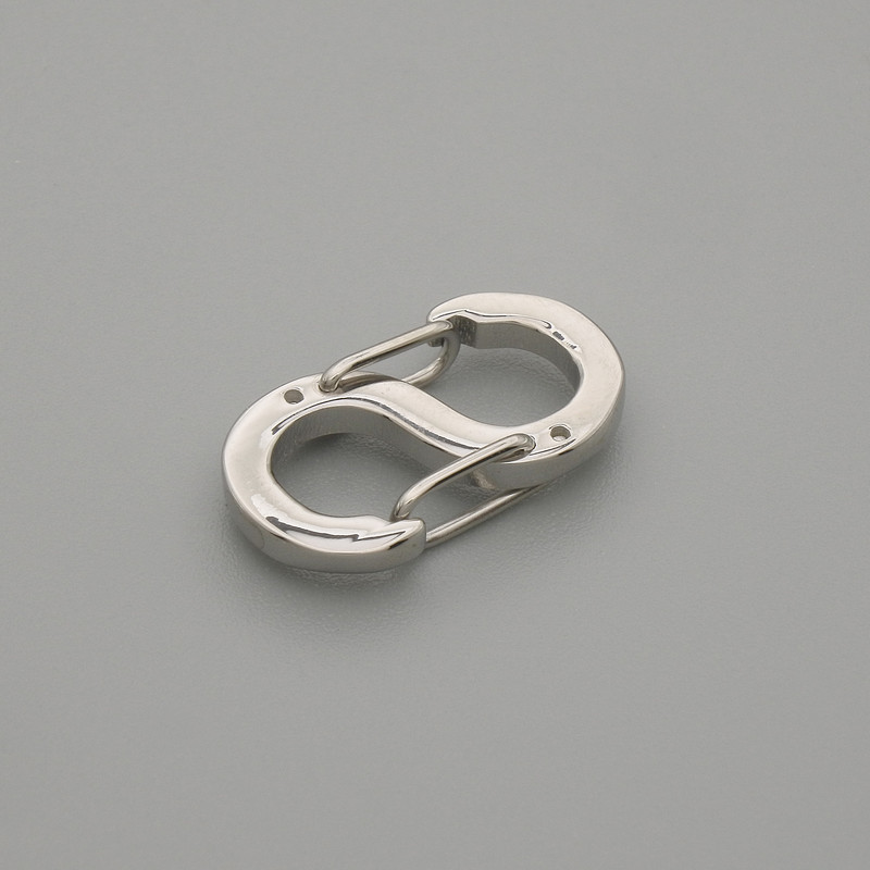 Hardware Clasp Lock 16x8.5 mm ± 5 mm, silver-colored metal