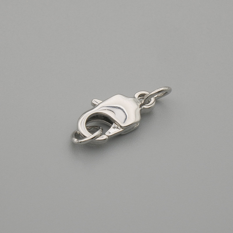 Clasp Hook 12×5 mm +− Silvered metal