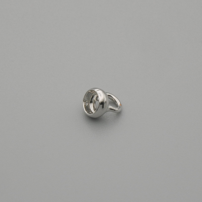 End Cap (Cap) for Beads in Silver Color, Hole 2.5 mm+; Cap diameter 4.5×1 mm+; Jewelry Findings - End Cap for Bead