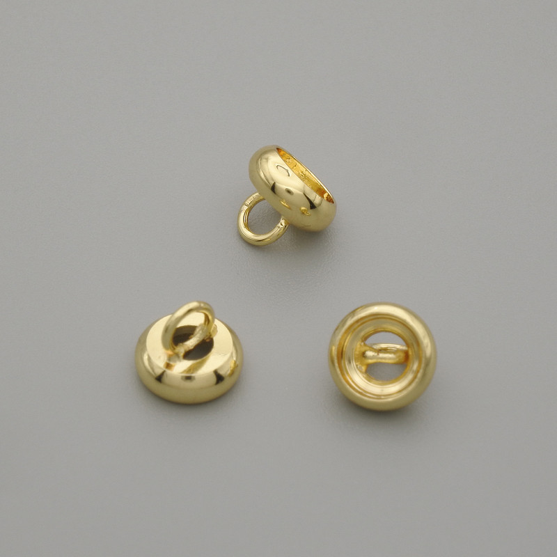 Price per 1 pc. Cone-end cap for beads, metal color: gold, diameter 7x1mm±, hole diameter 3mm+