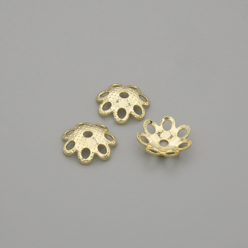 Cap End Findings for Bead Gold Color, 5.5 mm diameter, 0.7 mm hole, packaging 10 pcs