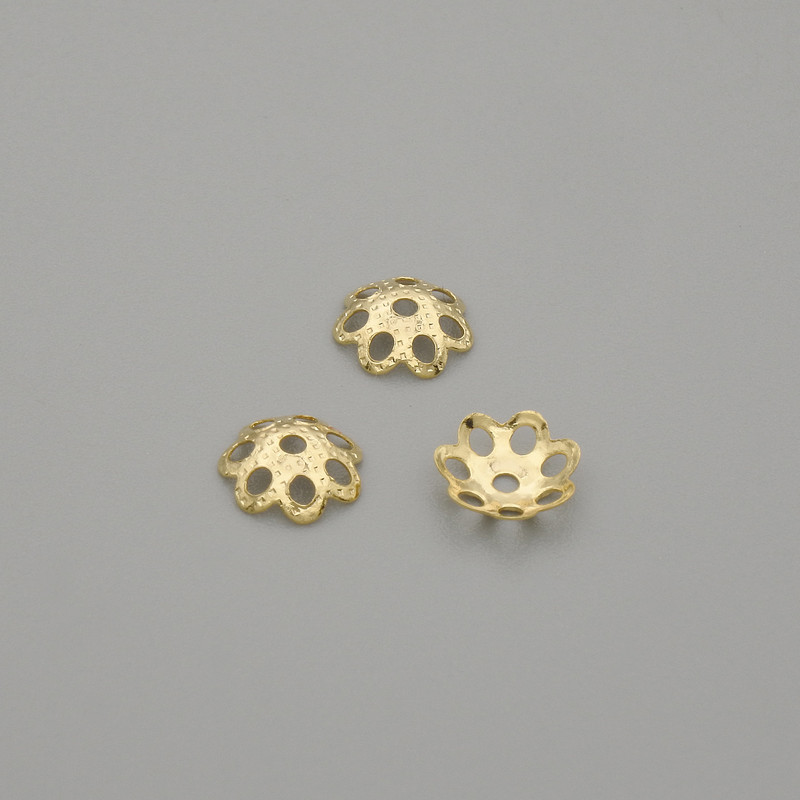 Cap for bead cap gold color, diameter 5.5mm+- hole 0.7mm+- packaging 10 pcs
