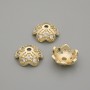 Cap for bead cap, metallic gold color, diameter 10mm±, hole diameter 1.4mm±, per 1 piece