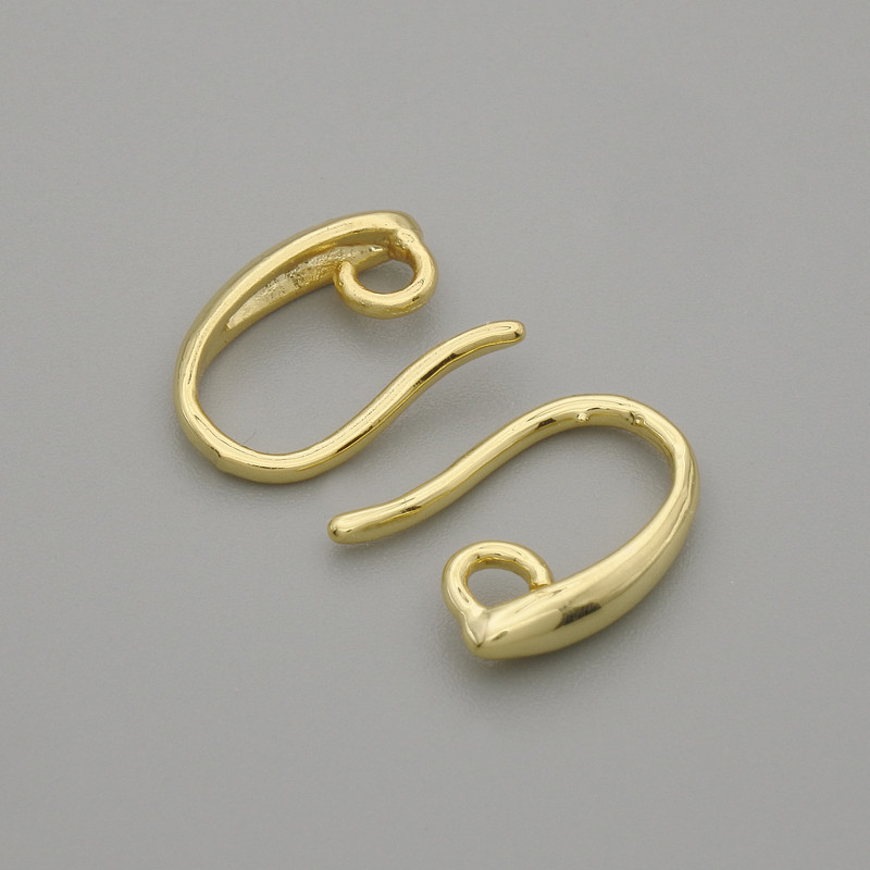 Earring hooks in golden metal 14×2 mm ± pair