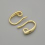 Earring hooks in golden metal 14×2 mm ± pair