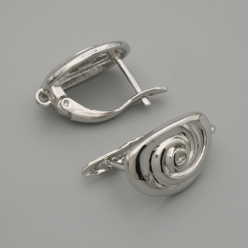 Earrings Ear Hooks Silver-Colored Metal 16.5×10 mm ± pair