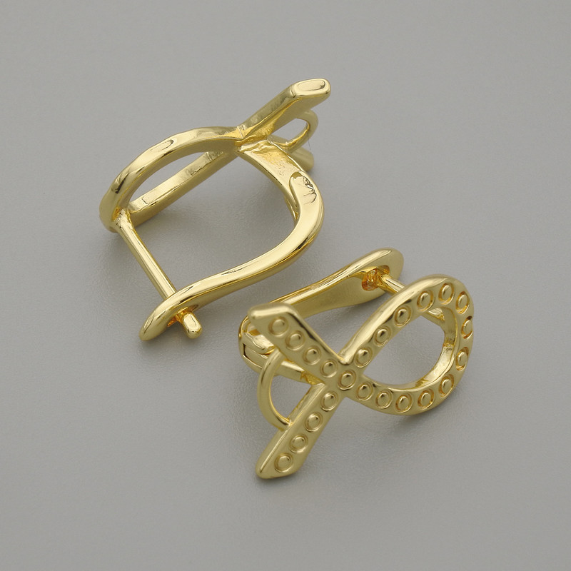 Earring Hooks for Studs, Golden Metal 16×11 mm ± pair