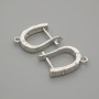Earrings Hooks for Earrings White Crystals Silver Metal 15x3mm+- pair