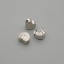 Bead Insert, Heart Shape, Silver Tone, 6x5mm +/- hole diameter 1.3mm +/- per piece