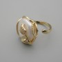 Baroque Button Pearl in Golden Setting ~, diameter 22×20mm± no hole