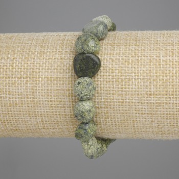 Serpentine Bead Bracelet, faceted, diameter 10-12×10-11, 5mm±, length 18cm± stretch