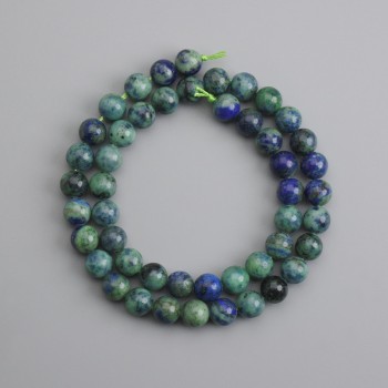 Azurite Beads Smooth Sphere 8mm diameter, length 37cm +/-