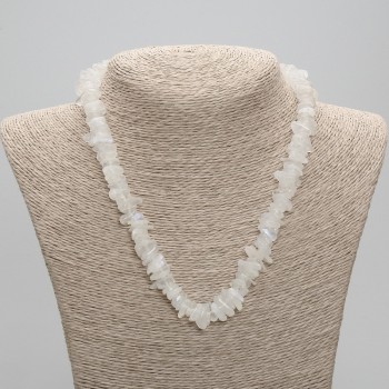 Adularia Bead Necklace, chip, diameter 8-12×2-4 mm, length 45 cm ± with clasp