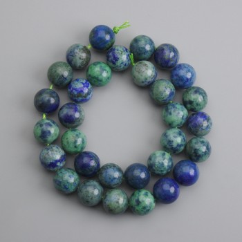 Azurite Beads smooth ball, diameter 12.5 mm±, length 38 cm