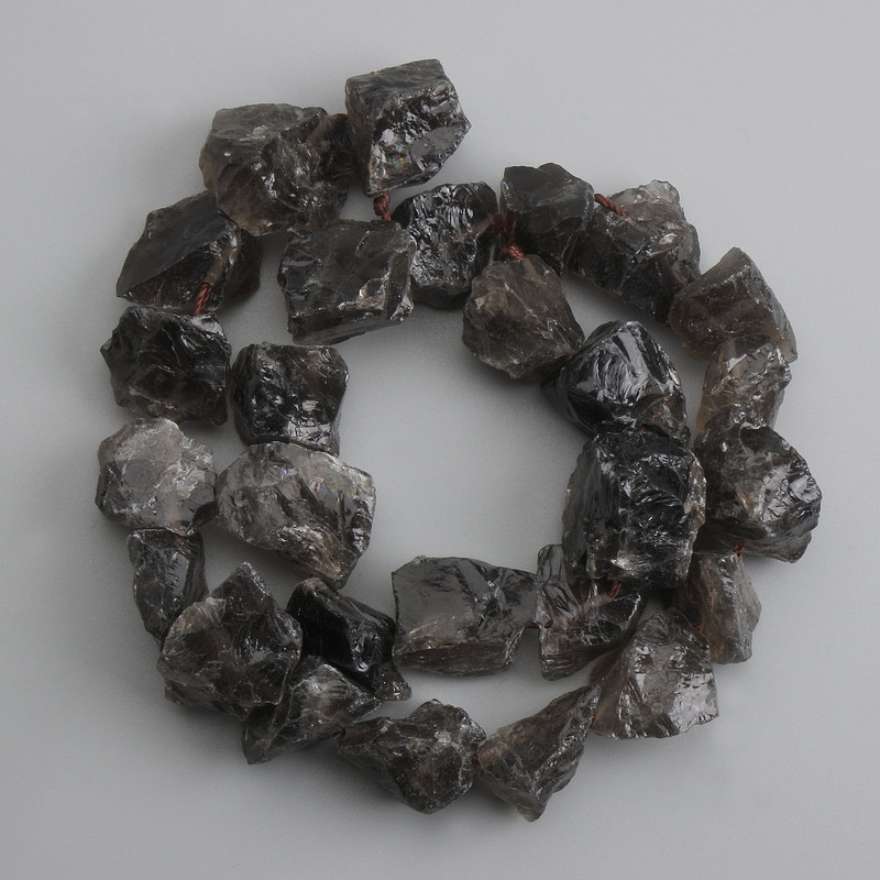 Natural Smoky Topaz Beads, Uncut Stone, diameter 15-20×8-20mm, length 40cm