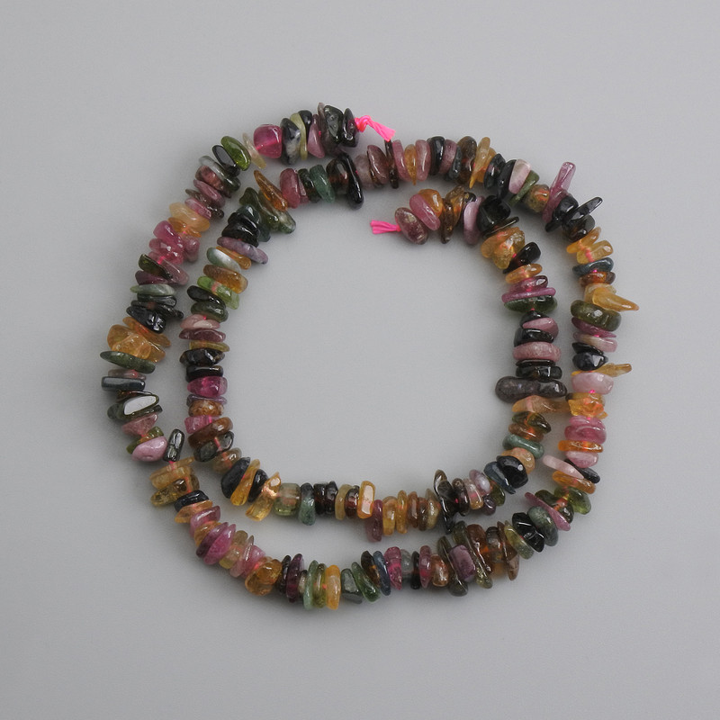 Tourmaline Chip Beads, diameter 6-9×1-3mm, length 40cm +