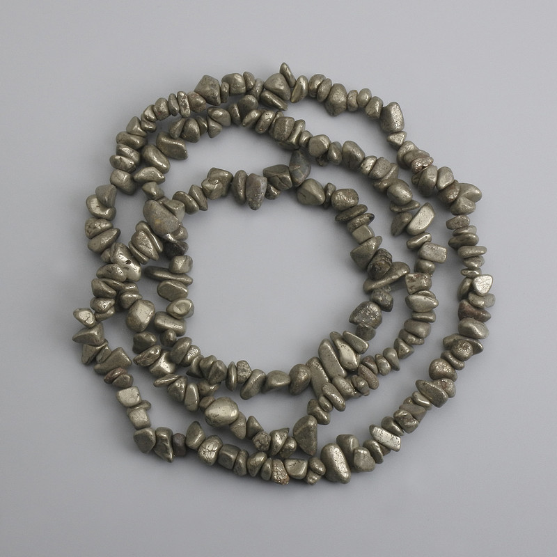 Pyrite Chip Beads, 5-10×3-6mm, length 76cm, ±