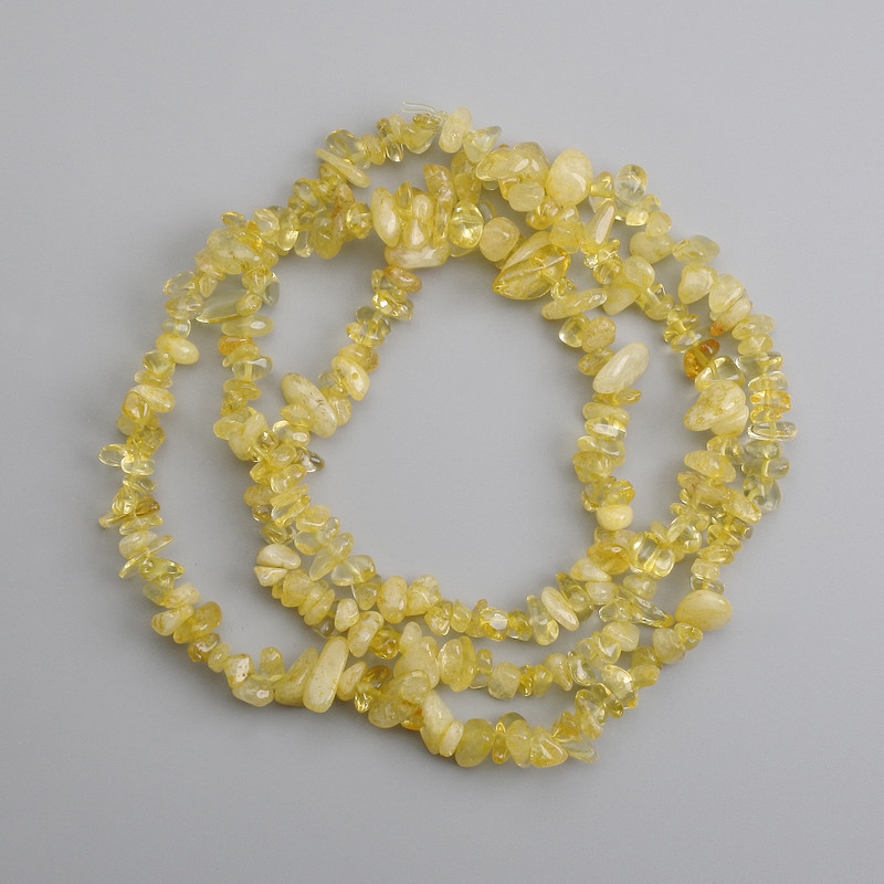 Citrine chips beads, diameter 6-12×4-6mm, length 75cm +