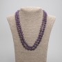 Long Amethyst Necklace Beads Smooth Round 8mm Diameter, 114cm Length