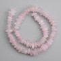 Pink Quartz Tumbled Beads, 8–14×4–5 mm, 40 cm long on fishing line