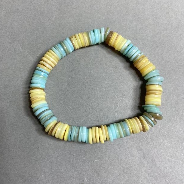 Shell Bracelet Scarca (Scafarka) Rondel, 8x2mm diameter, stretchy 18cm