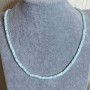 Necklace made of natural mother-of-pearl smooth rondelle beads, diameter 4x2mm, length 45cm, with clasp