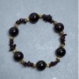 Garnet Bracelet, smooth beads, 12mm diameter ± 7×2mm碎, 18cm length (stretch)
