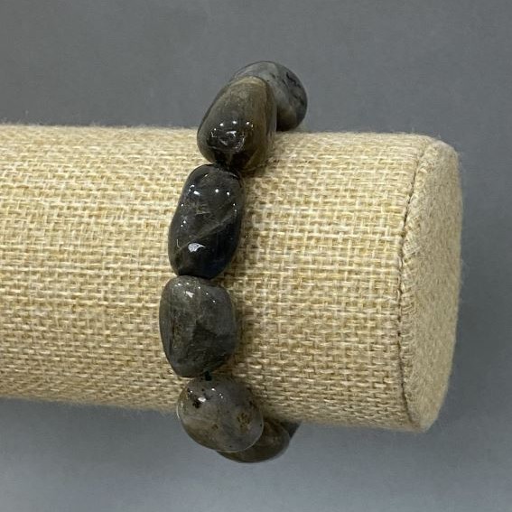 Bracelet Labradorite faceted 17-21×10-14mm +-, length 18cm+- elastic