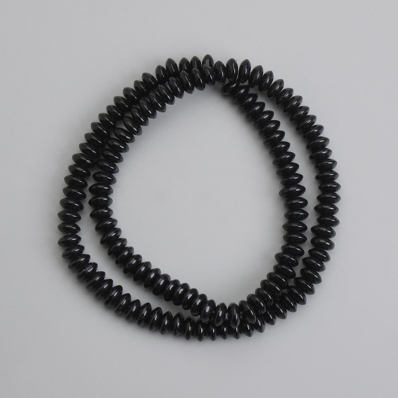Agate beads smooth rondelle, diameter 6x3mm +/-, length 37cm +/-