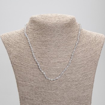 Labradorite Bead Necklace, Faceted Round Beads 4mm, 45cm length with clasp