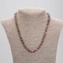 Necklace Ruby Faceted Cube Beads, diameter 6x6mm, length 50cm, with clasp