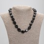 Agate necklace, bar (chunk) shape, diameter 15-18x10-11, 5mm+-, length 45cm+- with clasp
