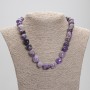 Necklace Amethyst tumbled, diameter 10-12x12-13mm +-, length 45cm +- with clasp