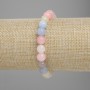 Morganite bracelet faceted bead, diameter 8mm±-, length 18cm± stretch