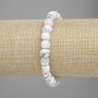 Bracelet Howlite faceted cube, diameter 7mm +- , length 18cm +- stretch