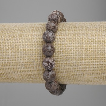 Bracelet Coffee Jasper faceted round bead, diameter 10mm±, length 18cm± stretch