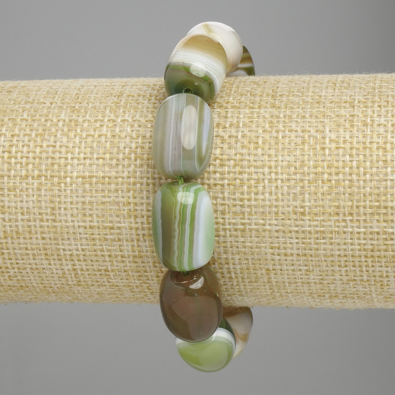 Agate barrel bracelet, diameter 17-18x12-13mm ±, length 18cm ± stretch