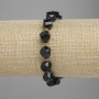 Agate bracelet faceted rhombus, diameter 10x9mm +- beads 3mm +- length 18cm +- stretch