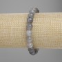 Bracelet Smoky Agate smooth round bead, diameter 9mm±-, length 18cm±- stretch
