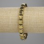 Hematite bracelet cube assorted beads 7, 5x7, 5mm+- golden color, length 18cm+- stretch