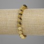 Hematite bracelet cube with cross hole 5, 5×5, 5 mm± golden color, length 18 cm± stretch