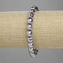 Bracelet Hematite faceted bead 8mm +- silver color, length 18cm +- stretch