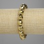 Bracelet Hematite faceted bead 10mm+- golden color, length 18cm+- stretch