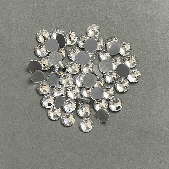 Rhinestones for cold fixation, white color, diameter 7.5 mm+- packaged /260 g (+/-)