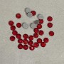 Red rhinestones for cold fixation, color red, diameter 5mm ±, pack /250g (+ -)