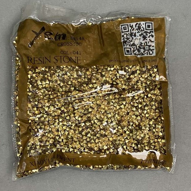 Yellow rhinestones, 4mm+- diameter, pack /75g (+ -)
