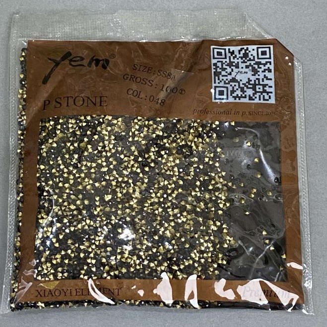 Black rhinestones stones color, diameter 2 mm+- pack /50 g (+ -)