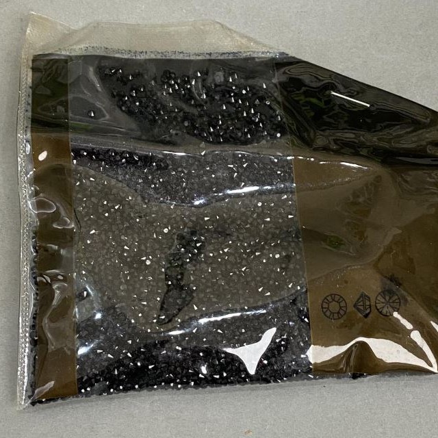 Rhinestones, black stones, color black, diameter 2 mm +- pack /50 g (+ -)