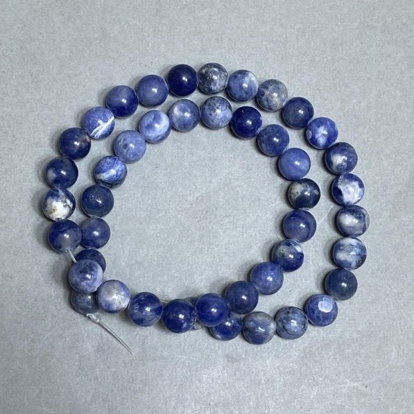 Sodalite beads smooth round 8.5 mm+- length 37 cm+-