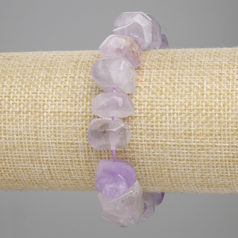 Amethyst bracelet faceted pieces, diameter 9x14–15mm ±, length 18cm ± stretch